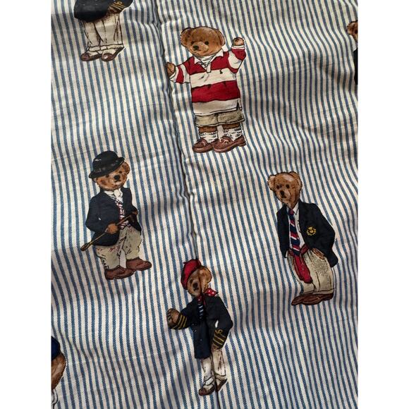 Ralph Lauren Teddy Bear Stripe Twin Comforter - Picture 3 of 4
